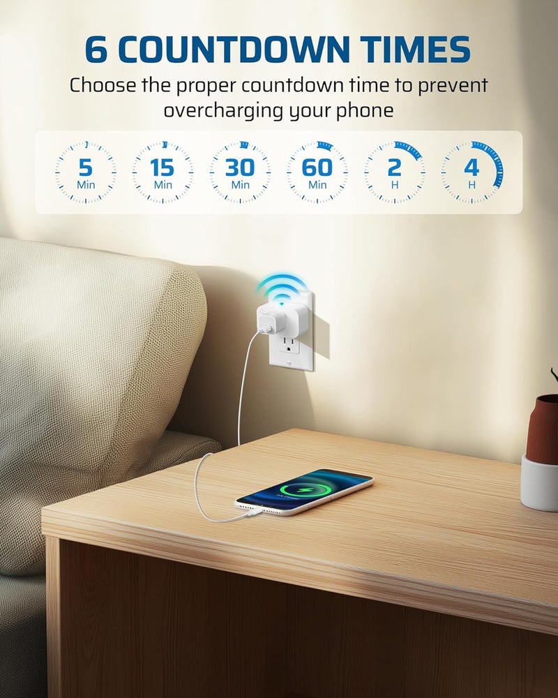 DEWENWILS DEWNEWILS Remote Control Outlet with Timer, Indoor Remote Timer Outlet, 100FT Wireless Control Range, 15A/1875W, Remote Outlet Switch Countdown Time for Christmas Decor - Image 2